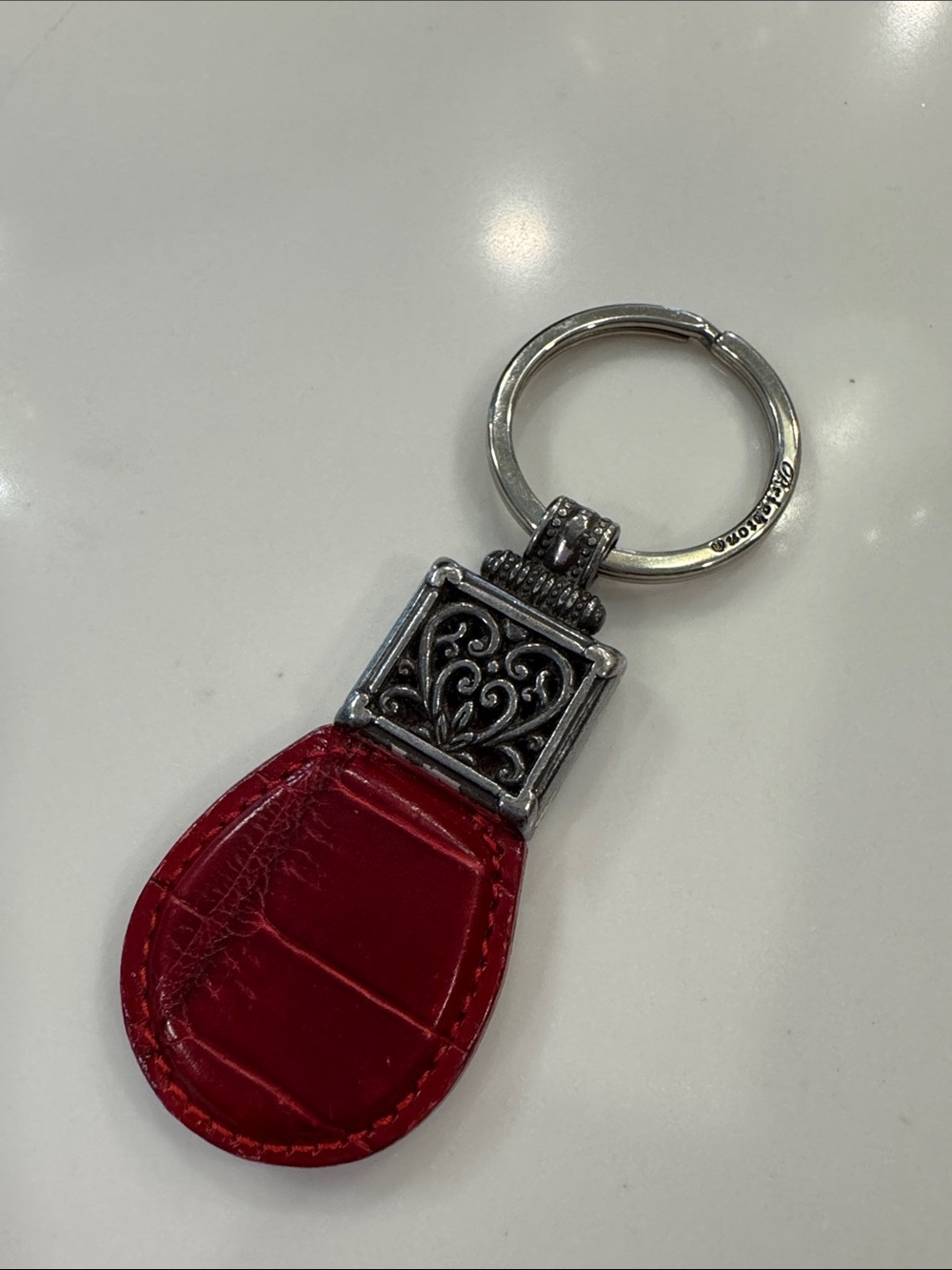 Red leather Brighton key ring
